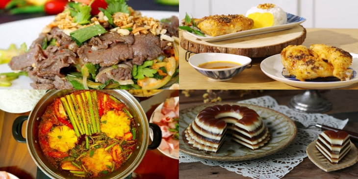 Thực đơn cỗ truyền thống và hiện đại tại Nhà Hàng Sen Vàng